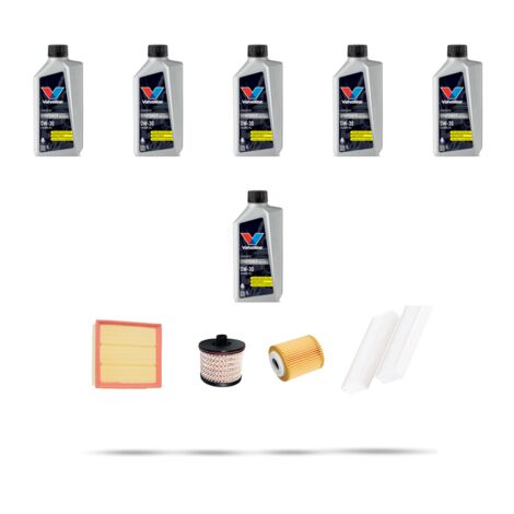 Kit tagliando 4 FILTRI e 6L OLIO compatibile con Peugeot Traveller 1.5 BlueHDI 88kw Dal 2018