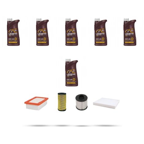 Kit tagliando 4 FILTRI e 6L OLIO compatibile con Renault Captur II 1.5 Blue dCi 115 85Kw dal 2020