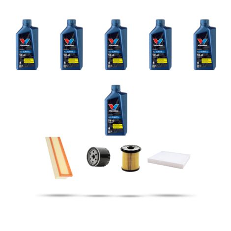 Kit tagliando 4 FILTRI e 6L OLIO compatibile con Renault Kangoo 1.9 dci 59kw dal 2001