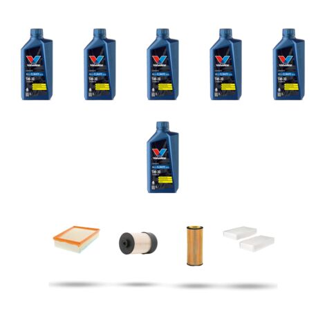 Kit tagliando 4 FILTRI e 6L OLIO compatibile con Renault Kangoo II 1.5 Blue dCi 115 85Kw dal 2019
