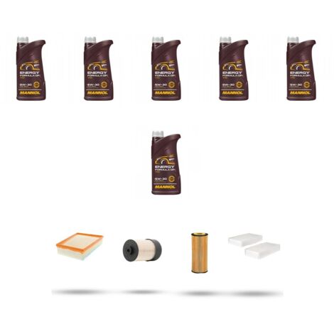 Kit tagliando 4 FILTRI e 6L OLIO compatibile con Renault Kangoo II 1.5 Blue dCi 115 85Kw dal 2019