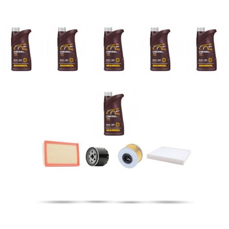 Kit tagliando 4 FILTRI e 6L OLIO compatibile con Renault Scenic I 1.9 Diesel 47kw Dal 1998