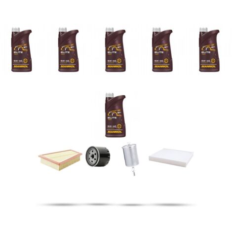 Kit tagliando 4 FILTRI e 6L OLIO compatibile con Renault Scenic I 2.0 16v 102kw Dal 1999