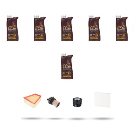 Kit tagliando 4 FILTRI e 6L OLIO compatibile con Renault Scenic IV / Grand Scenic 1.5 Dci 81kw Dal 2016