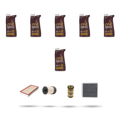 Kit tagliando 4 FILTRI e 6L OLIO compatibile con Renault Trafic III 1.6 Dci 66kw dal 2014