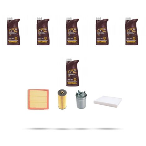 Kit tagliando 4 FILTRI e 6L OLIO compatibile con Skoda Superb I (3U) 2.5 TDI 120kw Dal 2003