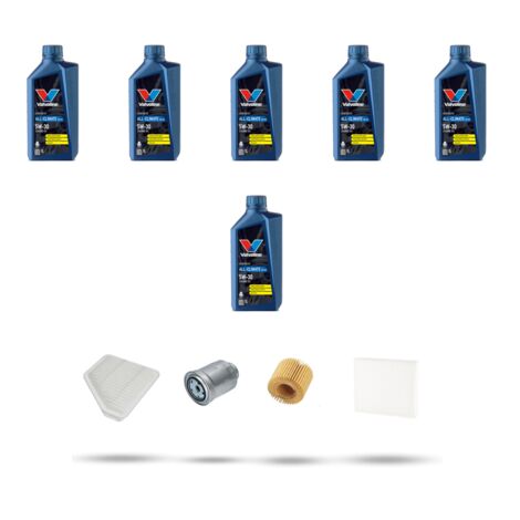 Kit tagliando 4 FILTRI e 6L OLIO compatibile con Toyota Auris I (E150) 2.2D-4 130KW Dal 2007