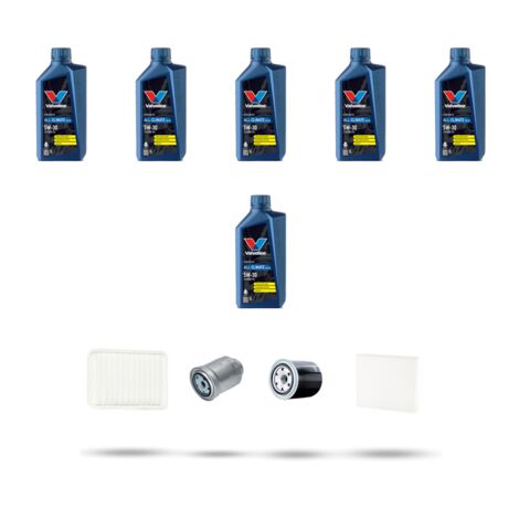 Kit tagliando 4 FILTRI e 6L OLIO compatibile con Toyota Avensis II (T25) 2.0 D-4d 85kw Dal 2003 al 2005