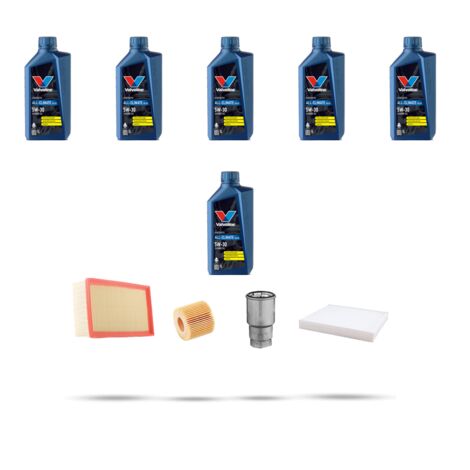 Kit tagliando 4 FILTRI e 6L OLIO compatibile con Toyota Corolla IX Verso 2.2 D-Cat 130kw Dal 2005