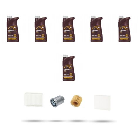 Kit tagliando 4 FILTRI e 6L OLIO compatibile con Toyota Rav IV 2.0 D4-D 91kw Dal 2012