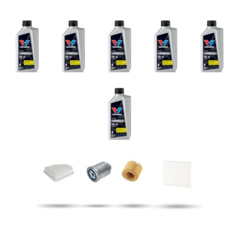 Kit tagliando 4 FILTRI e 6L OLIO compatibile con Toyota Rav IV 2.2 D4-D 110kw Dal 2012