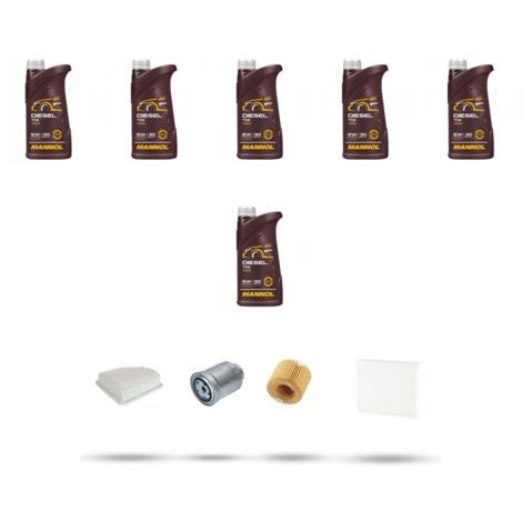 Kit tagliando 4 FILTRI e 6L OLIO compatibile con Toyota Rav IV 2.2 D4-D 130kw Dal 2012