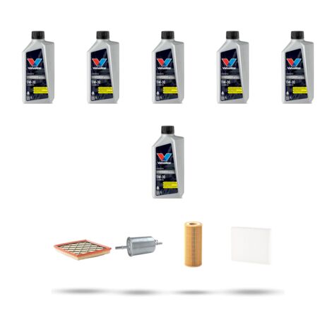 Kit tagliando 4 FILTRI e 6L OLIO compatibile con Volvo C30 2.5 T5 169Kw dal 2007 al 2012