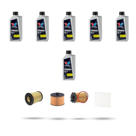 Kit tagliando 4 FILTRI e 6L OLIO compatibile con Volvo C70 II 2.0 Diesel 100kw Dal 2008