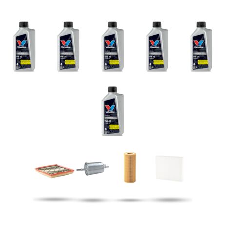 Kit tagliando 4 FILTRI e 6L OLIO compatibile con Volvo C70 II 2.4 103kw Dal 2006 al 2009