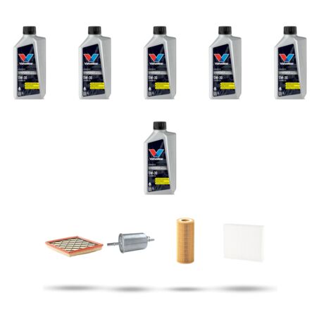 Kit tagliando 4 FILTRI e 6L OLIO compatibile con Volvo C70 II 2.4 125kw Dal 2006 al 2009
