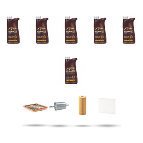 Kit tagliando 4 FILTRI e 6L OLIO compatibile con Volvo C70 II 2.4 125kw Dal 2006 al 2009