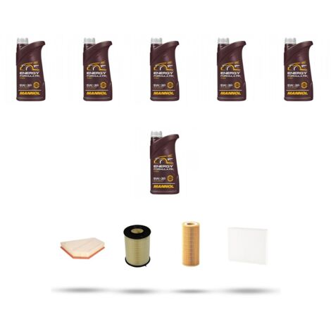 Kit tagliando 4 FILTRI e 6L OLIO compatibile con Volvo C70 II 2.4 Diesel 120kw Dal 2007