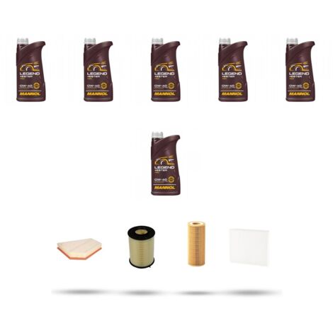 Kit tagliando 4 FILTRI e 6L OLIO compatibile con Volvo S40 2.4 D5 132Kw dal 2006 al 2009