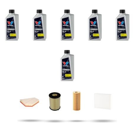 Kit tagliando 4 FILTRI e 6L OLIO compatibile con Volvo S40 II 2.0 D3 110kw dal 2010