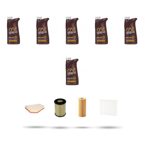 Kit tagliando 4 FILTRI e 6L OLIO compatibile con Volvo S40 II 2.0 D4 130kw dal 2010