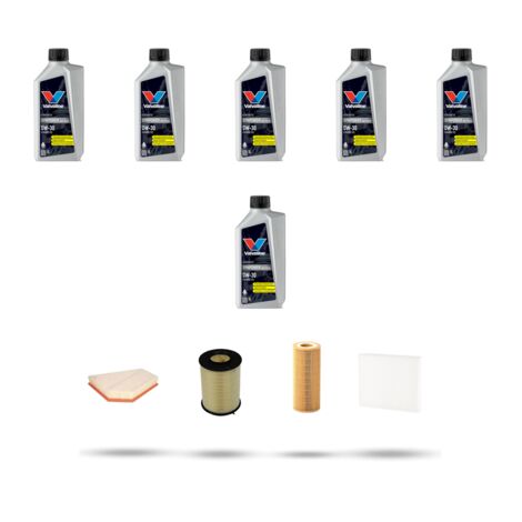 Kit tagliando 4 FILTRI e 6L OLIO compatibile con Volvo S40 II 2.4 CDI 120kw dal 2007 al 2010