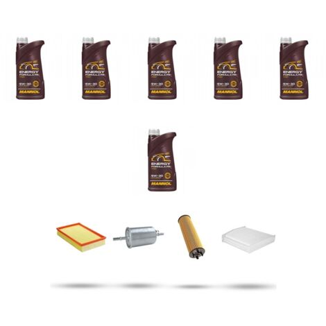 Kit tagliando 4 FILTRI e 6L OLIO compatibile con Volvo S60 2.4 103Kw dal 2000 al 2010