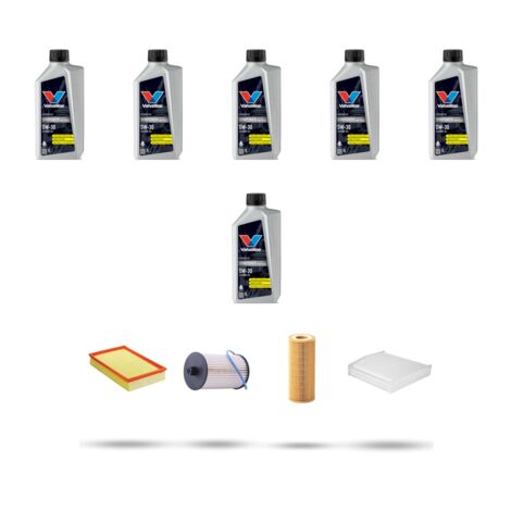 Kit tagliando 4 FILTRI e 6L OLIO compatibile con Volvo S60 2.4 CDI 85Kw dal 2003 al 2005