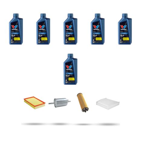 Kit tagliando 4 FILTRI e 6L OLIO compatibile con Volvo S60 2.4 Turbo 147Kw dal 2000 al 2002