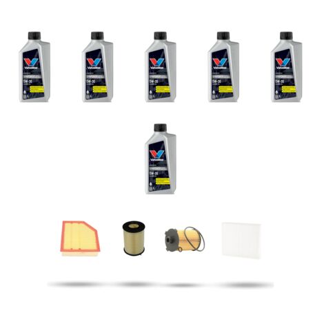 Kit tagliando 4 FILTRI e 6L OLIO compatibile con Volvo S60 II V60 Cross Country 2.0 D2 88kw dal 2015