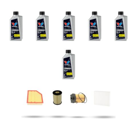 Kit tagliando 4 FILTRI e 6L OLIO compatibile con Volvo S60 II V60 Cross Country 2.0 D3 110kw dal 2015