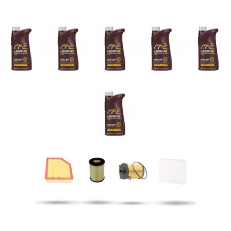 Kit tagliando 4 FILTRI e 6L OLIO compatibile con Volvo S60 II V60 Cross Country 2.0 D4 140kw dal 2015