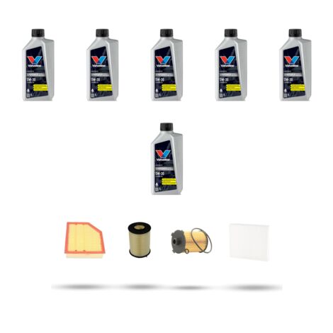 Kit tagliando 4 FILTRI e 6L OLIO compatibile con Volvo S60 II V60 Cross Country 2.0 D4 140kw dal 2015