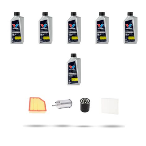 Kit tagliando 4 FILTRI e 6L OLIO compatibile con Volvo S60 II V60 Cross Country 2.0 T 149Kw dal 2010 al 2012