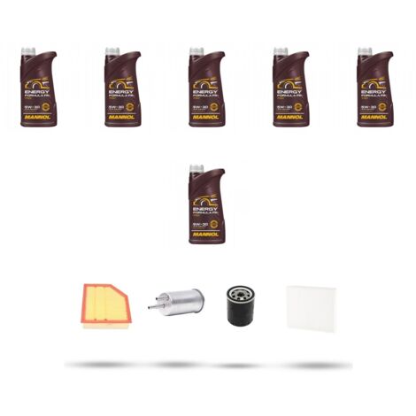 Kit tagliando 4 FILTRI e 6L OLIO compatibile con Volvo S60 II V60 Cross Country 2.0 T5 177Kw dal 2010 al 2014