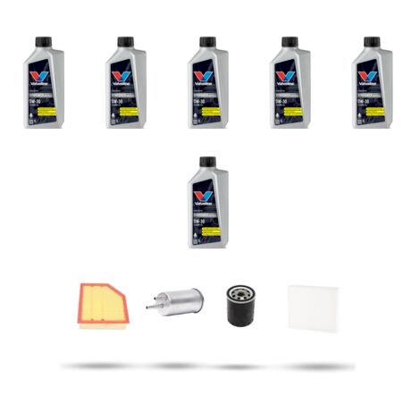 Kit tagliando 4 FILTRI e 6L OLIO compatibile con Volvo S60 II V60 Cross Country 2.0 T5 Drive (134) 180Kw dal 2014 al 2015