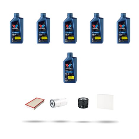 Kit tagliando 4 FILTRI e 6L OLIO compatibile con Volvo S80 2.5 TDi 103Kw dal 1999 al 2001