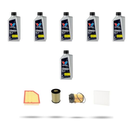 Kit tagliando 4 FILTRI e 6L OLIO compatibile con Volvo S80 II 2.0 D4 133kw Dal 2013
