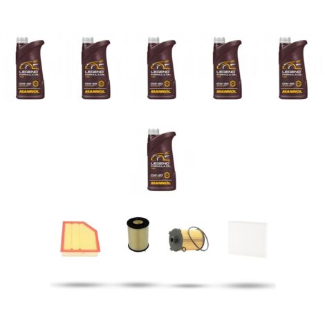 Kit tagliando 4 FILTRI e 6L OLIO compatibile con Volvo S80 II 2.0 D4 133kw Dal 2013