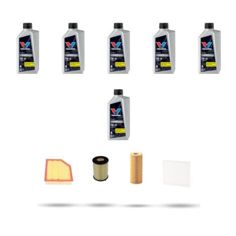 Kit tagliando 4 FILTRI e 6L OLIO compatibile con Volvo S80 II 2.4 D 129kw dal 2009