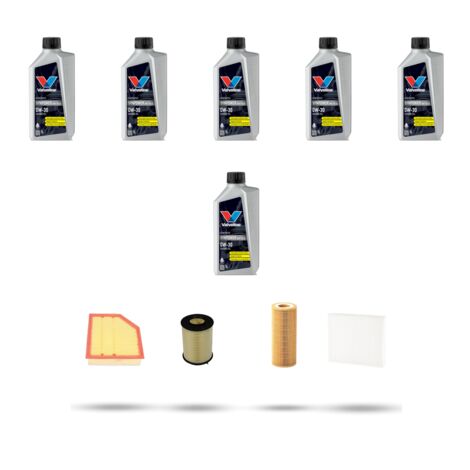 Kit tagliando 4 FILTRI e 6L OLIO compatibile con Volvo S80 II 2.4 D5 136kw dal 2006 al 2009