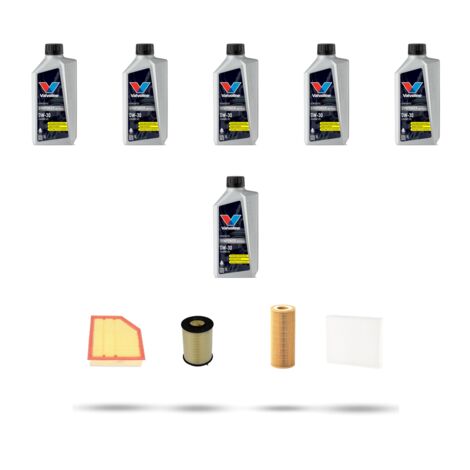Kit tagliando 4 FILTRI e 6L OLIO compatibile con Volvo S80 II 2.4 D5 151kw dal 2008
