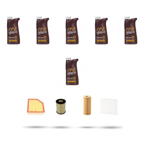 Kit tagliando 4 FILTRI e 6L OLIO compatibile con Volvo S80 II 2.4 D5 158kw dal 2011