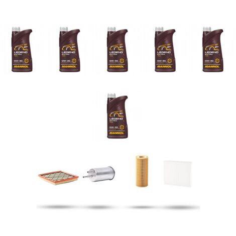 Kit tagliando 4 FILTRI e 6L OLIO compatibile con Volvo S80 II 2.5 T 170Kw dal 2010 al 2012