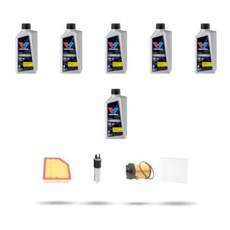 Kit tagliando 4 FILTRI e 6L OLIO compatibile con Volvo V40 II V40 Cross Country Dal 2.0 D2 88kw 2015