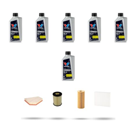 Kit tagliando 4 FILTRI e 6L OLIO compatibile con Volvo V40 II V40 Cross Country Dal 2.0 D3 110kw 2012 al 2015