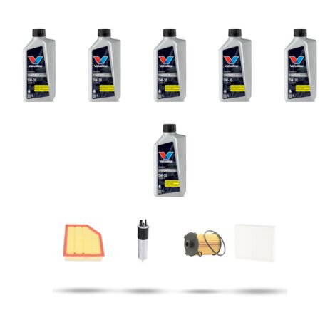 Kit tagliando 4 FILTRI e 6L OLIO compatibile con Volvo V40 II V40 Cross Country Dal 2.0 D4 140kw 2014