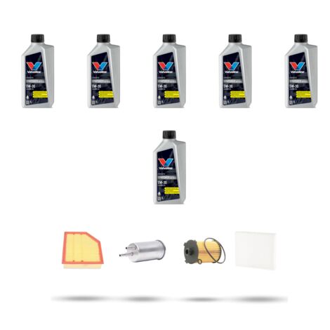 Kit tagliando 4 FILTRI e 6L OLIO compatibile con Volvo V40 II V40 Cross Country Dal 2.0 T2 90kw 2015