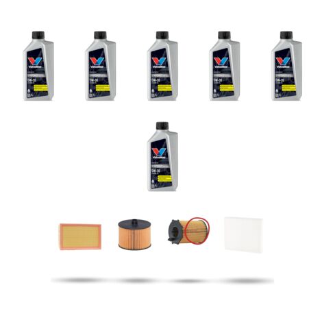 Kit tagliando 4 FILTRI e 6L OLIO compatibile con Volvo V50 2.0 D4 (545) 96kw Dal 2005 al 2006
