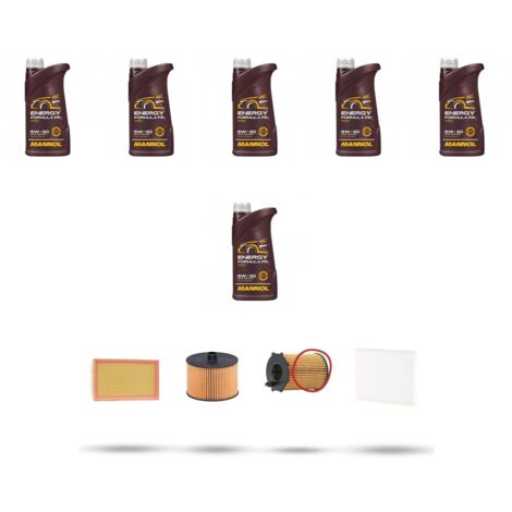 Kit tagliando 4 FILTRI e 6L OLIO compatibile con Volvo V50 2.0 D4 (545) 96kw Dal 2005 al 2006